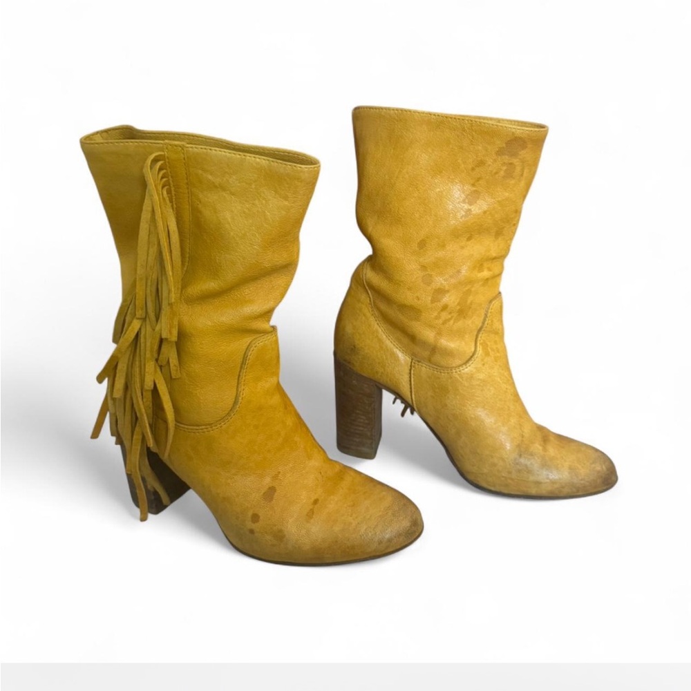 Free People Wild Rose Yellow Fringe Boot